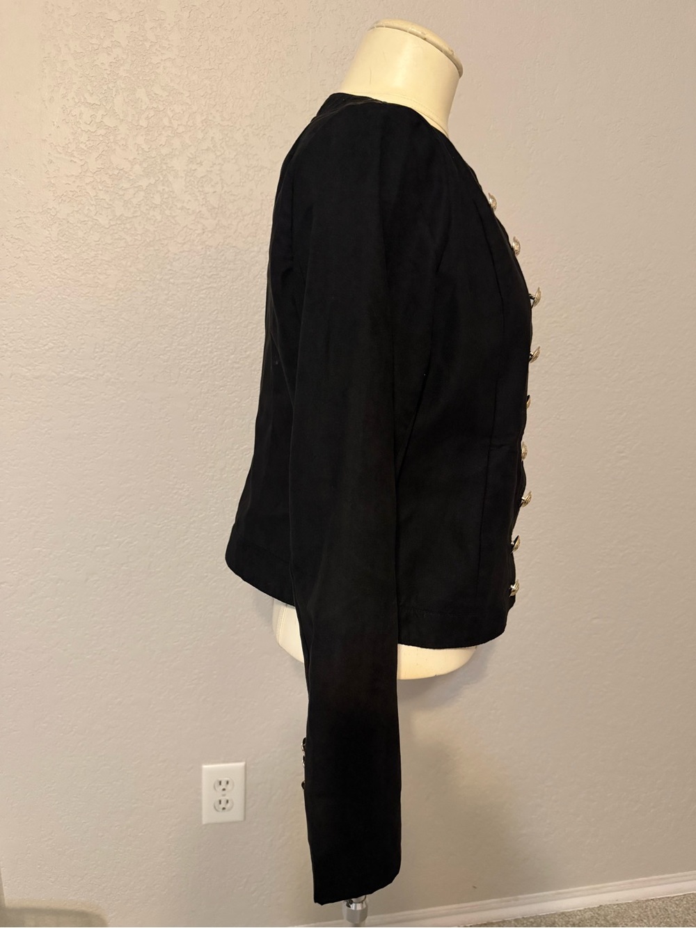 Classic Black Military-Style Women's Jacket - Picture 2 of 5